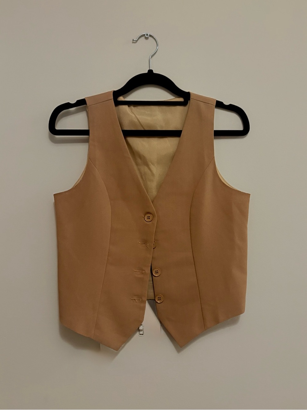 Zara Women's Camel Button-Front Vest